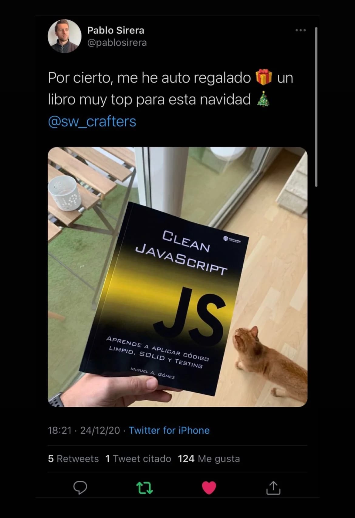 Fotografía de una persona leyendo Clean JavaScript 18